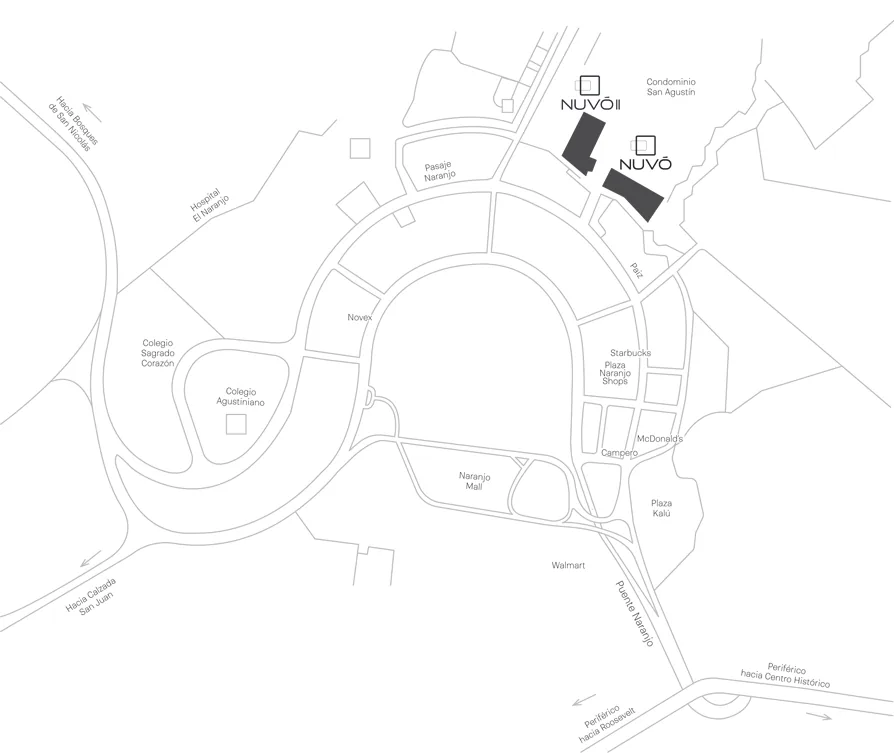 Mapa de ubicación de Nuvo Naranjo II en Condado Naranjo